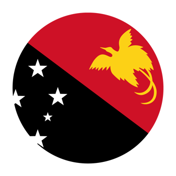 Papua New Guinea Flat Rounded Flag Icon with Transparent Background png