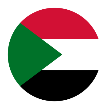 Sudan Flat Rounded Flag Icon with Transparent Background png