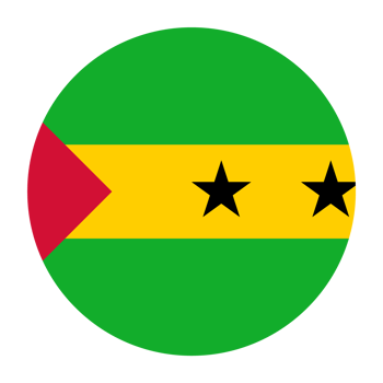 Sao Tome and Principe Flat Rounded Flag Icon with Transparent Background png