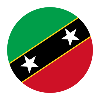 Saint Kitts and Nevis Flat Rounded Flag Icon with Transparent Background png