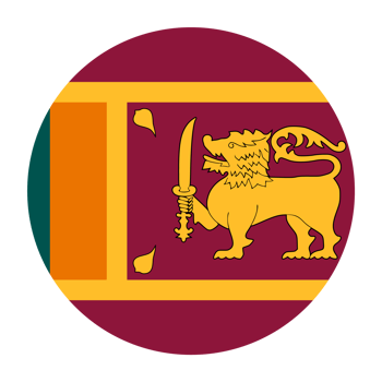 Sri Lanka Flat Rounded Flag Icon with Transparent Background png