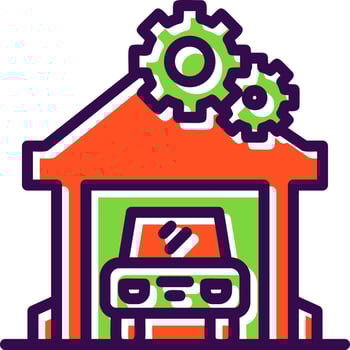 Car Repair Shop Vector Icon Design