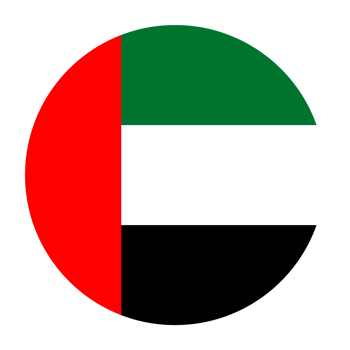 United Arab Emirates Flat Rounded Flag Icon with Transparent Background png