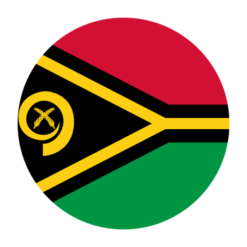 Vanuatu Flat Rounded Flag Icon with Transparent Background png