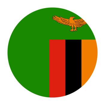 Zambia Flat Rounded Flag Icon with Transparent Background png