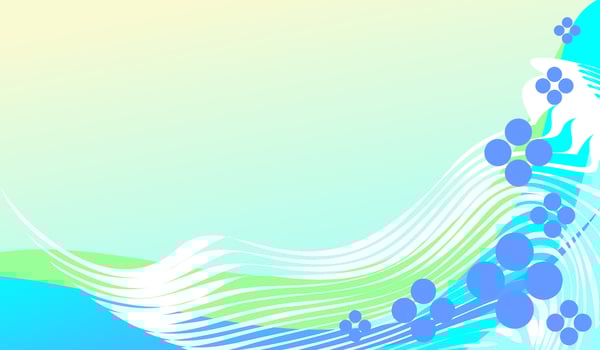 Colorful abstract background wave and flower silhouette, cool and simple vector illustration