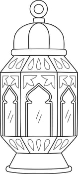 Ramadan Lantern Isolated Coloring Page for Kids vector