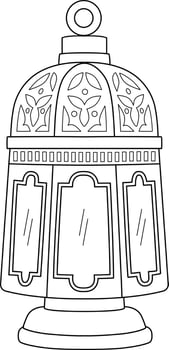 Ramadan Lantern Isolated Coloring Page for Kids vector