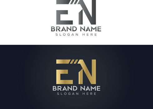 Letter E N typography vector logo design
