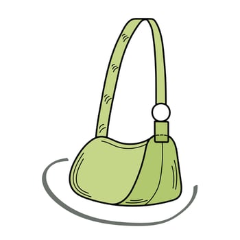 Freehand line art of womens handbag silhouette. Piece of clothing. Accessory vector