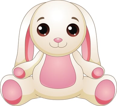 Cute bunny cartoon on white background vector