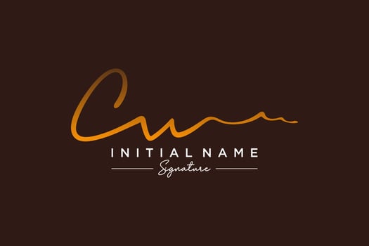 Initial CW signature logo template vector. Hand drawn Calligraphy lettering Vector illustration.