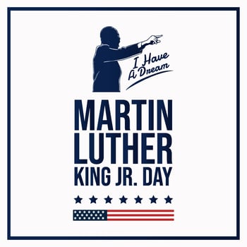 Happy Martin Luther King day. Congratulatory inscription on the background vector