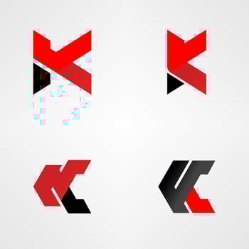Several types of letter K font image graphic icon logo design abstract concept vector stock. Can be used as a symbol related to initial or monogram
