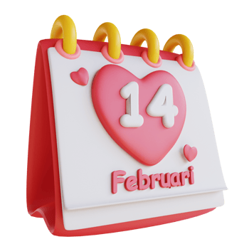 3D illustration valentine calendar png