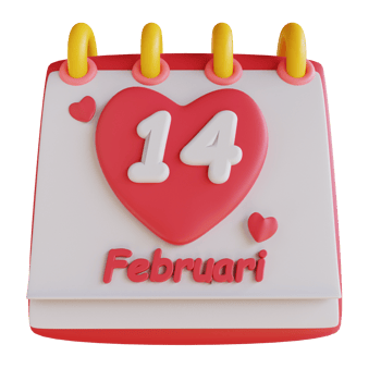 3D illustration valentine calendar png