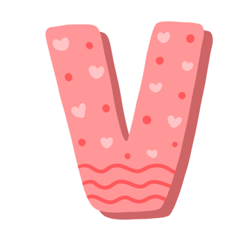 Pink Valentines Alphabet png