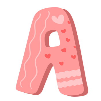 Pink Valentines Alphabet png