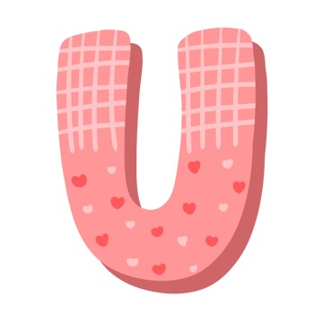Pink Valentines Alphabet png