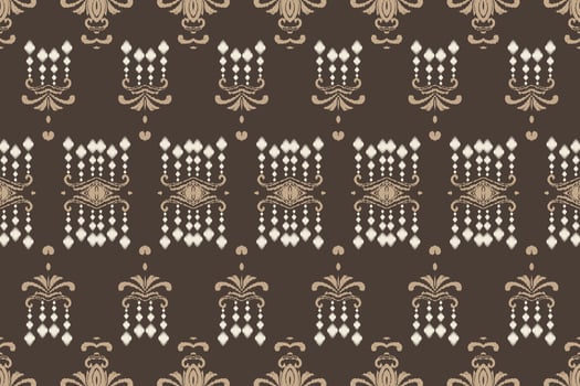 Ikat border tribal cross Seamless Pattern. Ethnic Geometric Batik Ikkat Digital vector textile Design for Prints Fabric saree Mughal brush symbol Swaths texture Kurti Kurtis Kurtas