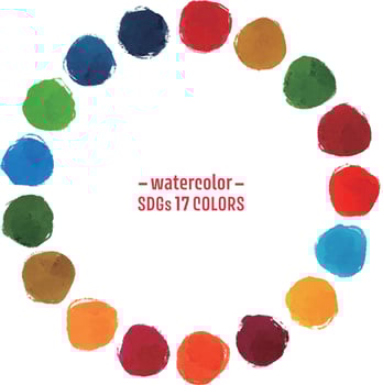 Hand drawn SDGs color circles vector