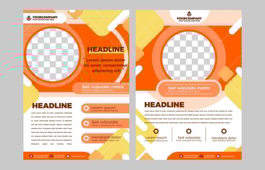 Orange Yellow Geometric Flat Business Flyer vector