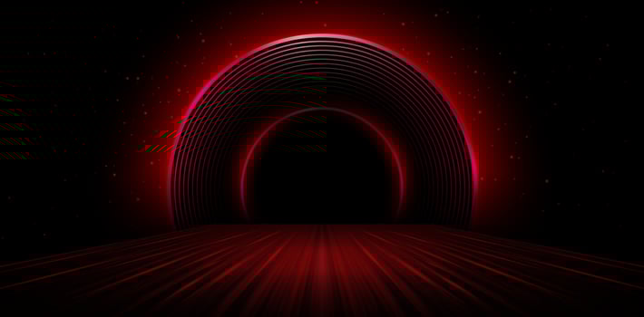 Radial red light through the tunnel glowing in the darkness for print designs templates, Advertising materials, Email Newsletters, Header webs, e commerce signs retail shopping, advertisement business vector