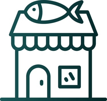 Fish Shop Vector Icon Design