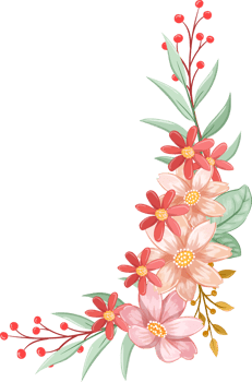Orange Flower Arrangement with watercolor style png