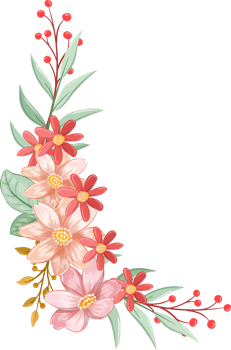 Orange Flower Arrangement with watercolor style png