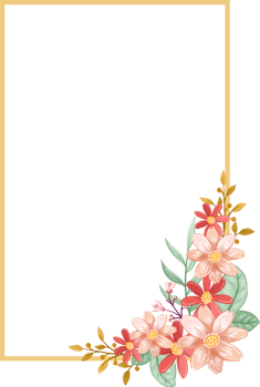 Orange Flower Arrangement with watercolor style png