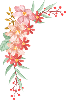 Orange Flower Arrangement with watercolor style png