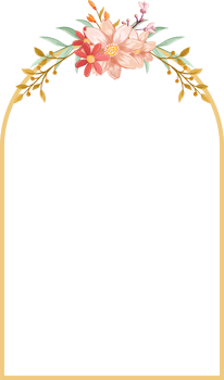 Orange Flower Arrangement with watercolor style png