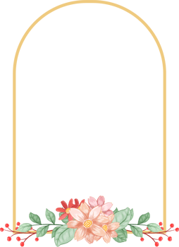 Orange Flower Arrangement with watercolor style png