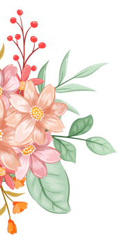 Orange Flower Arrangement with watercolor style png