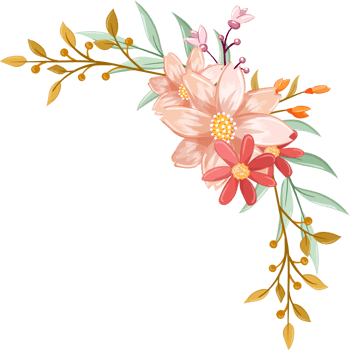 Orange Flower Arrangement with watercolor style png