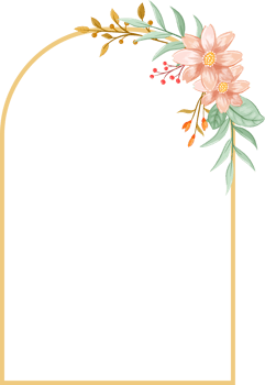 Orange Flower Arrangement with watercolor style png