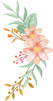 Orange Flower Arrangement with watercolor style png