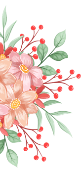 Orange Flower Arrangement with watercolor style png