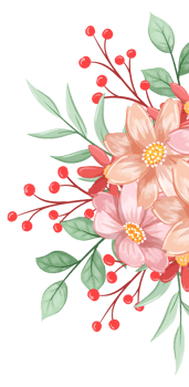 Orange Flower Arrangement with watercolor style png