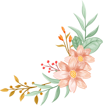Orange Flower Arrangement with watercolor style png