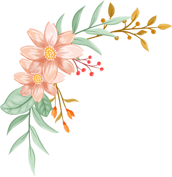 Orange Flower Arrangement with watercolor style png