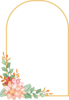 Orange Flower Arrangement with watercolor style png