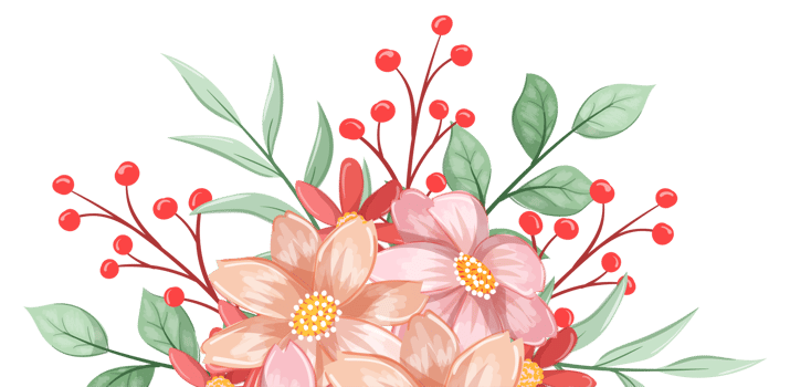 Orange Flower Arrangement with watercolor style png