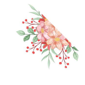 Orange Flower Arrangement with watercolor style png