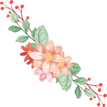Orange Flower Arrangement with watercolor style png