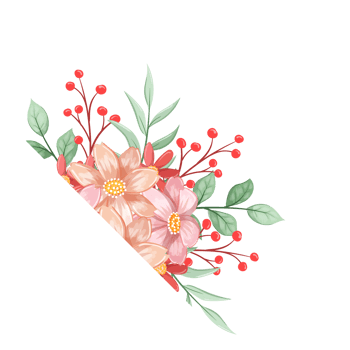 Orange Flower Arrangement with watercolor style png