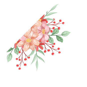 Orange Flower Arrangement with watercolor style png