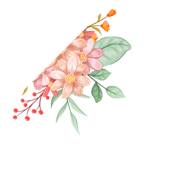Orange Flower Arrangement with watercolor style png