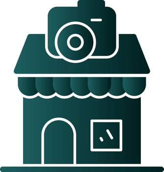 Camera Shop Vector Icon Design
